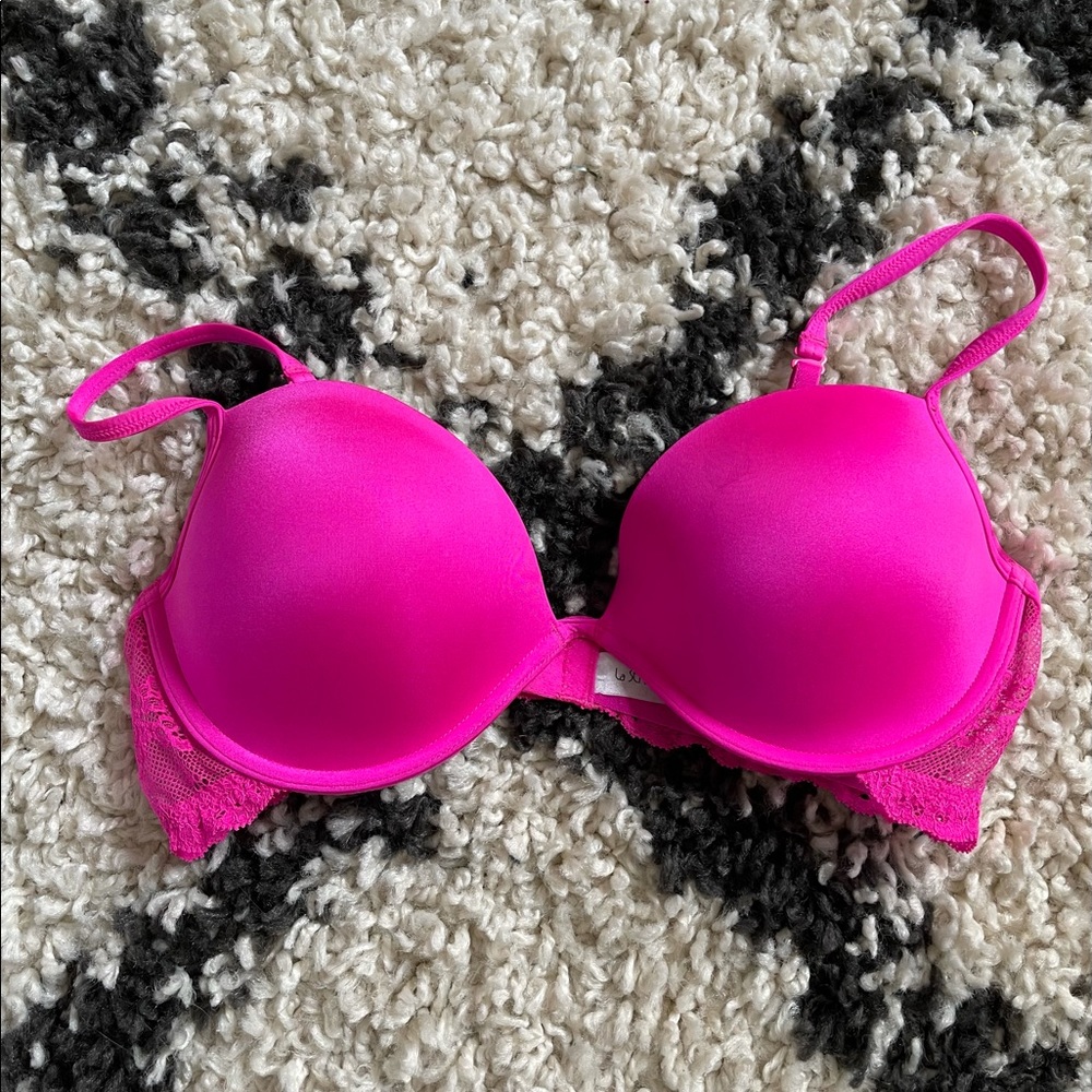 Neon pink bra